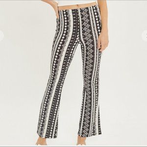 Knit Print Long Flare Pants for women
